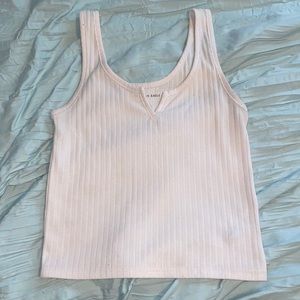 White Cutout Tank Top